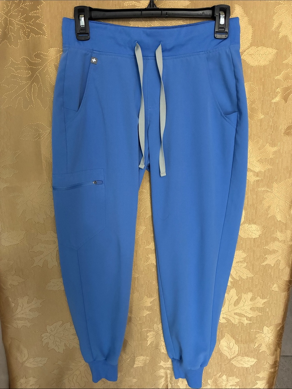 Figs Women’s Royal Blue Jogger Pants with Light Gray Drawstrings